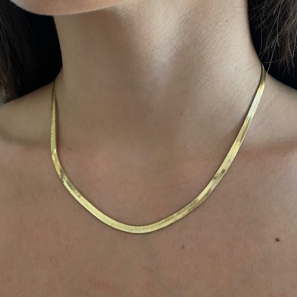 Nordstrom Jewelry - BRAND NEW 24k gold over silver, serpentine Sleek Necklace. From Nordstrom.